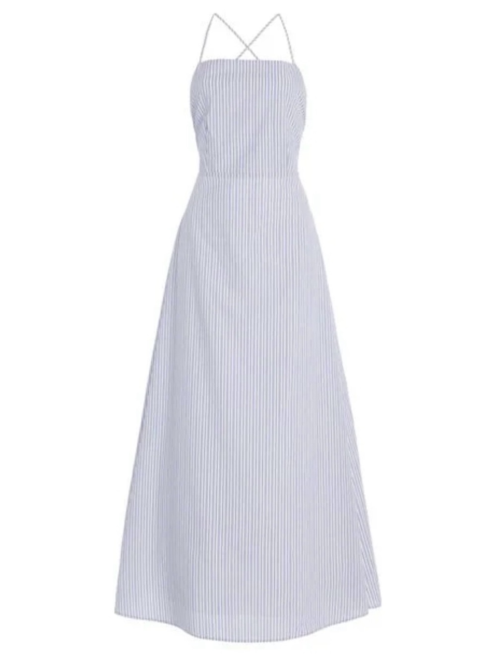 Posse Blue and White Striped Maxi Dress
